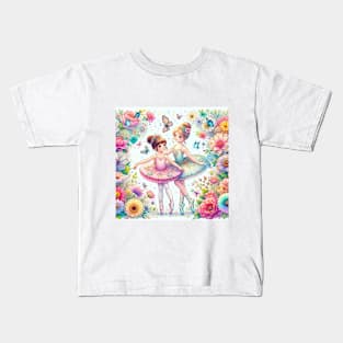 An Adventure between Ballet and Flowers Kids T-Shirt